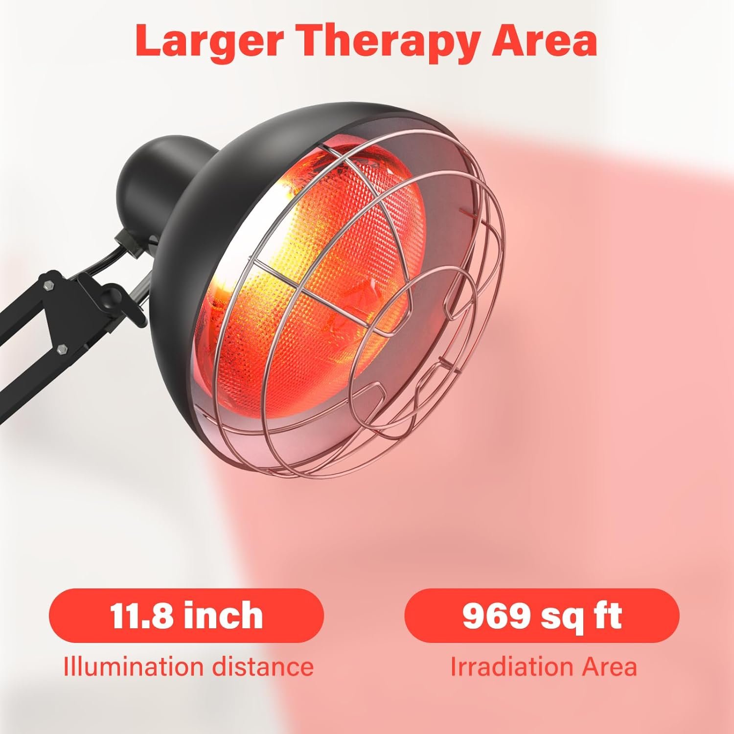 Infrared Light Heat Lamp, Near Infrared Light Therapy Lamp for Body Muscle Joint Pain Relieve 150W Infrared Lamp Portable Standing Light Therapy Device - Image 4