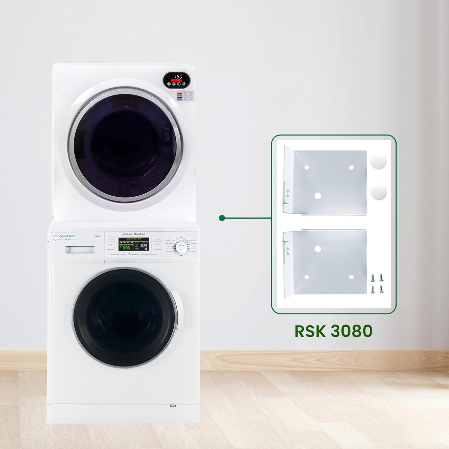 Equator 110V Digital Ultra Compact Set Washer 1.57cf+Vented Sensor Dryer 2.6cf - Image 3