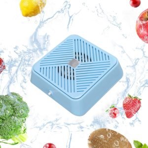 Fruit Vegetable Washing Machine,USB Portable Ultrasonic Electrolysis Fruit Purifier Fruit Cleaner Device Mini Dishwasher for Cleaning Fruit Vegetables Meat(Blue)