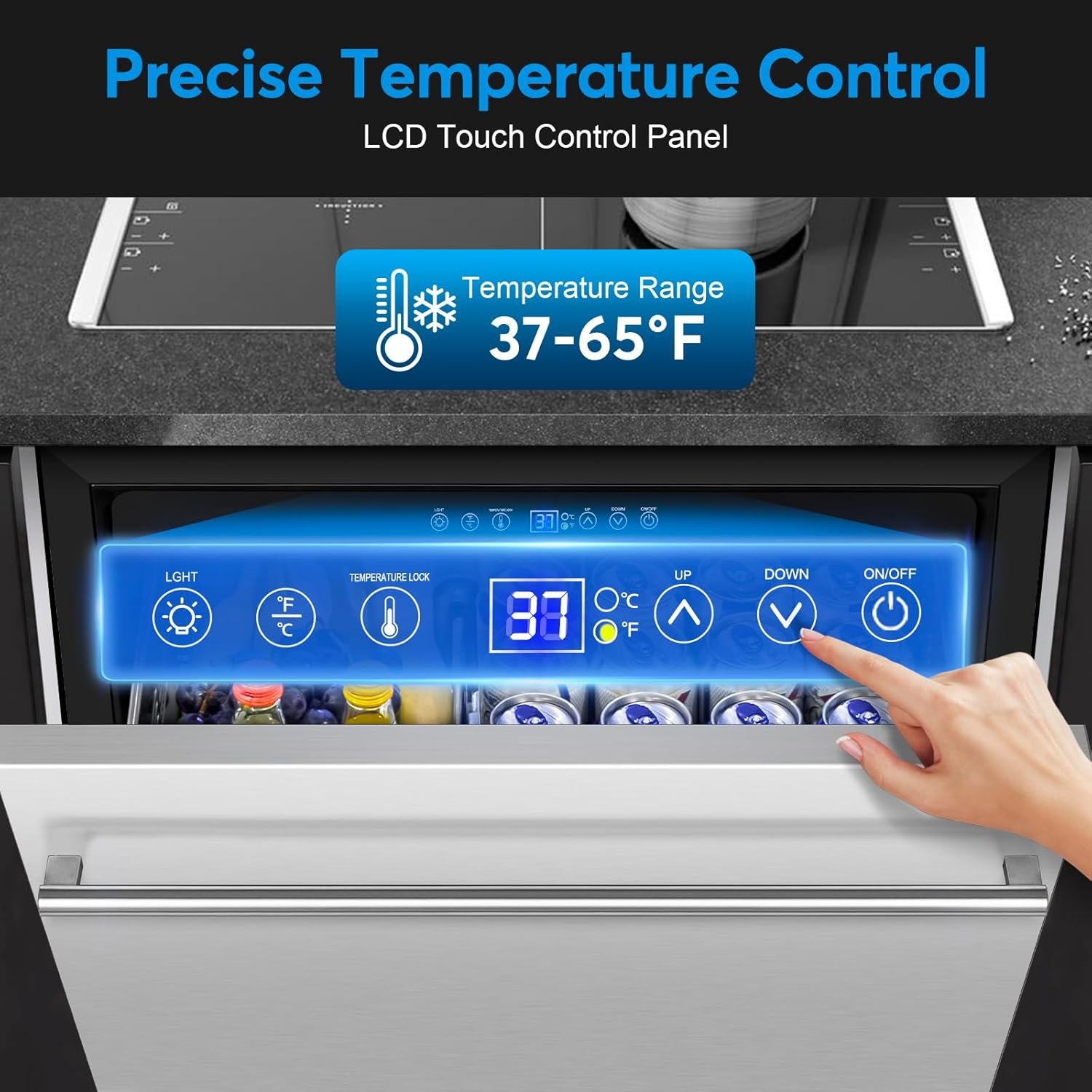 Under Counter Beverage Refrigerator 24 Inch, Outdoor Drawer Fridge Stainless Steel with Temperature Control for Home, Outdoor Patio and Commercial Use - Image 2