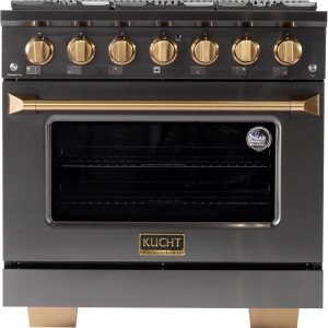 Kucht KED364 Dual Fuel Range, 36 in, Titanium Stainless Steel