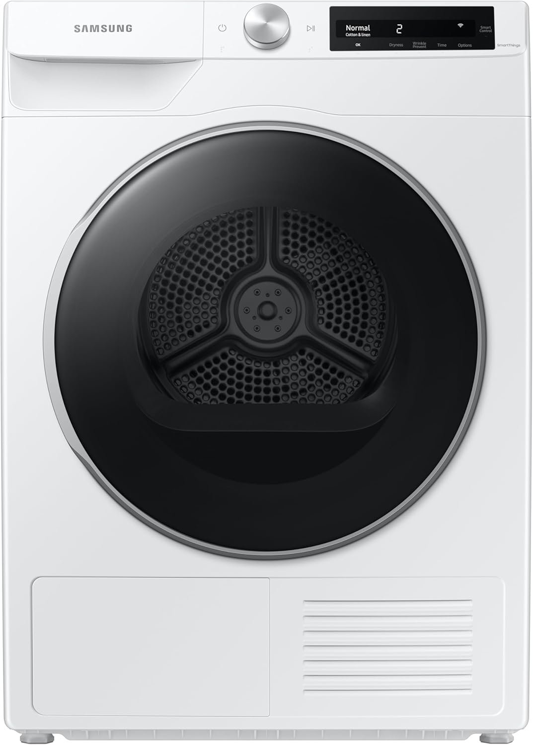 SAMSUNG 4.0 Cu Ft Heat Pump Dryer, Compact Clothes Drying Machine, Stackable for Small Spaces w/Sensor Dry, 12 Preset Cycles, 40 Minute Express Dry, DV22N6800HW/A2, White