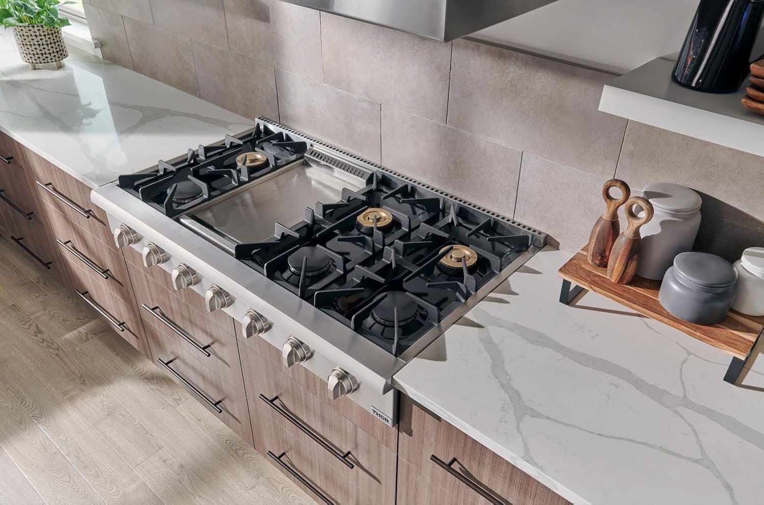 THOR KITCHEN Pro-Style Gas Rangetop with 6 Sealed Burners 36 - Inch, Stainless Steel HRT3618U - Image 5