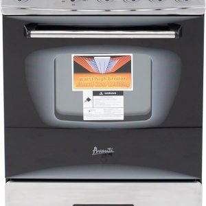 Avanti GR2013CSS Gas Range Oven Compact Freestanding Design, 4 Sealed Burners with Electronic Ignition, 2.1 Cu.Ft. Capacity Features Storage Drawer Broiler and Accessories, 20-Inch, Black