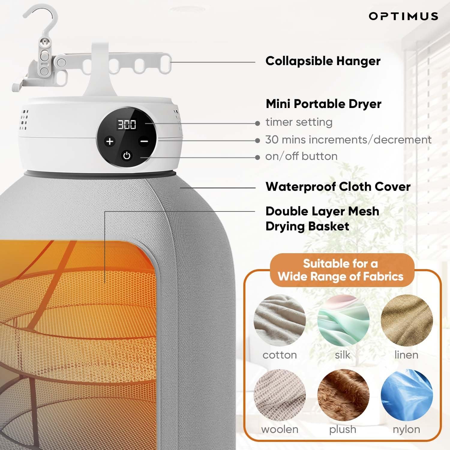 Smart Portable Clothes Dryer | Mini Dryer for Hotel, Apartment, RV, Travel - Premium Mini Dryer Machine for Light Clothes, Underwear, Baby Clothes - Quick Small Foldable Compact - Image 4