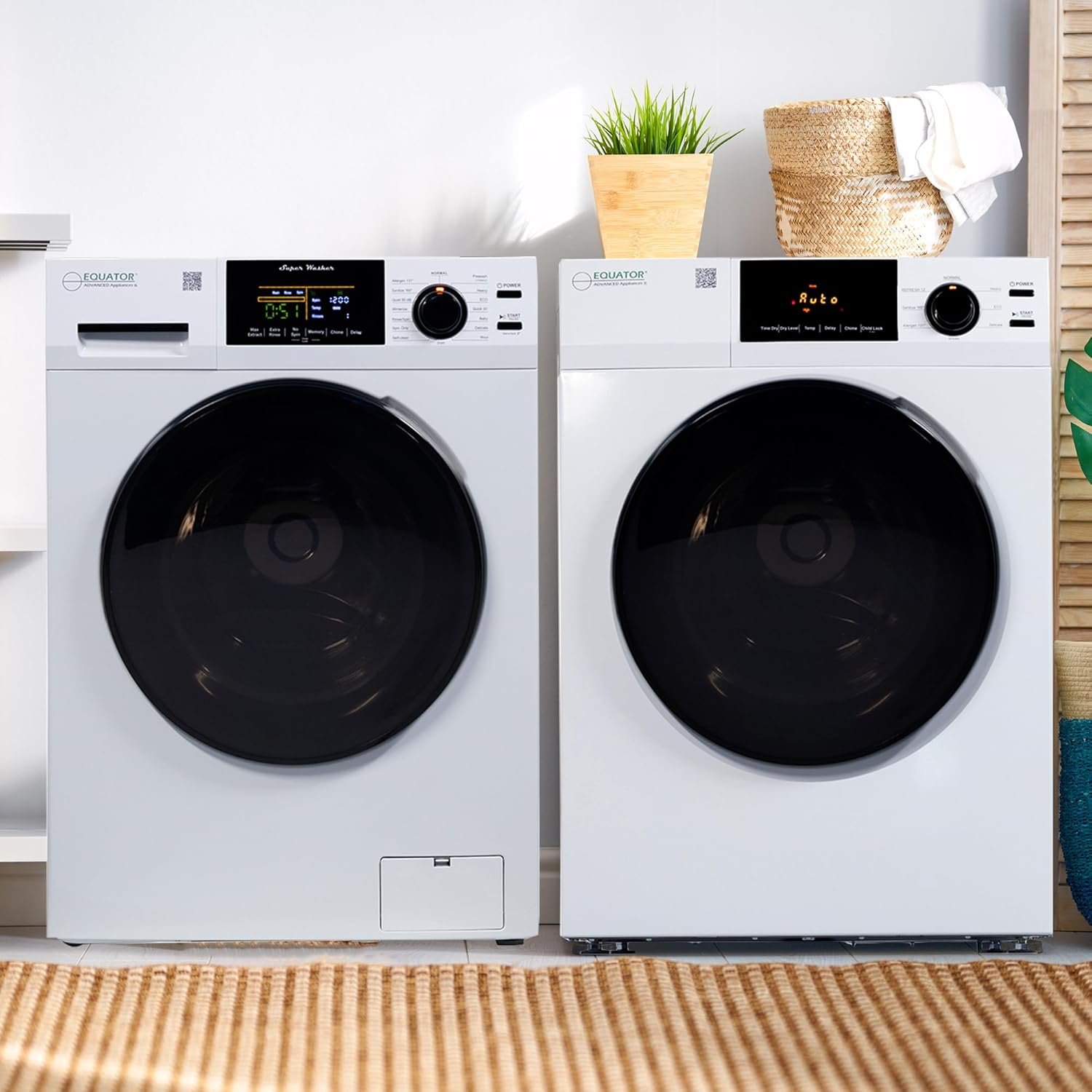 Equator DELUXE Matching LAUNDRY SET 110V Washer 1.9 cu.ft + Vented Sensor Dryer 4 cu.ft (Side by Side) - Image 6