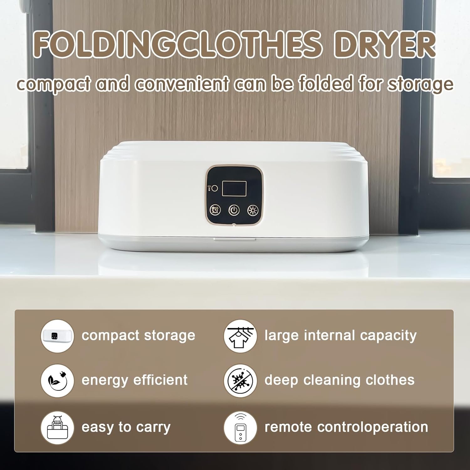 Portable Clothes Dryer - Mini Dryer for Clothes with Remote Control Compact Foldable Electric Dryers for Clothes with Drying Bag - Image 5