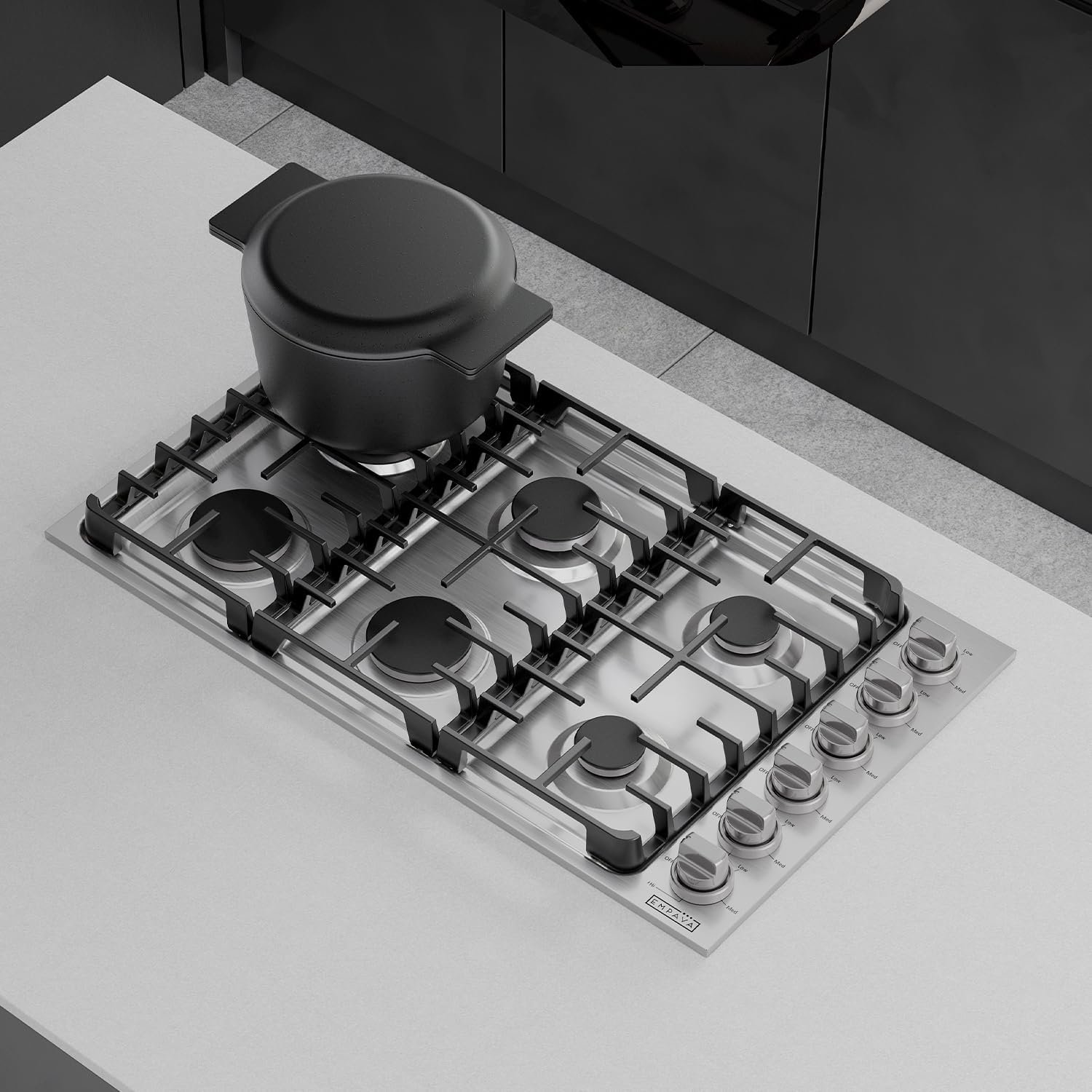 Empava 36 Inch Gas Stove Cooktop with 6 Sealed Burner NG/LPG Convertible in Stainless Steel, Fivе Расk - Image 5