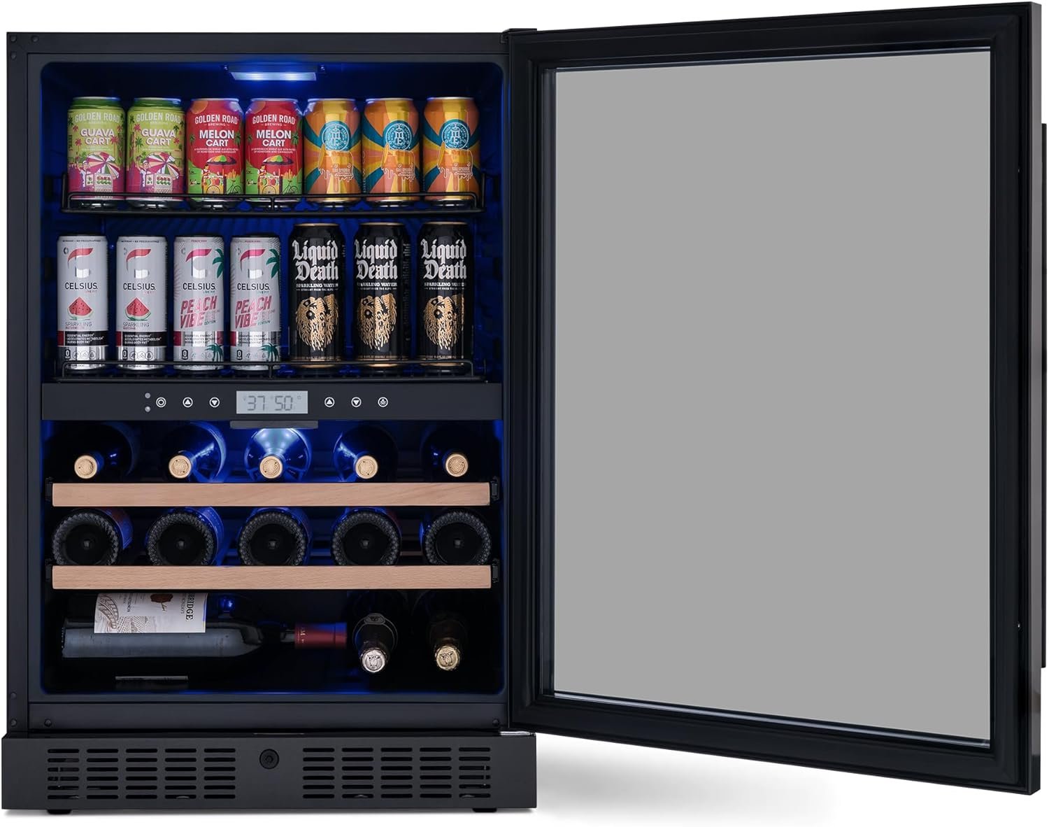 NewAir 24" Wine and Beverage Refrigerator, 24 Bottle and 100 Can Dual Zone Drink Cooler, Black Stainless Steel Built-in Beer and Wine Cooler Refrigerator for Kitchen Cabinet, Bar Cabinet, Home Office - Image 18