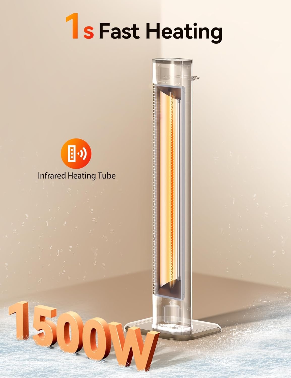 VAGKRI Outdoor Heaters, 1s Heating Carbon Infrared Patio Heaters With Remote, 9 Heat Levels, 24H Timer, IPX5 Waterproof, 42in Electric Space Heaters for Home, Office, Restaurant, Patio, and Garage - Image 3