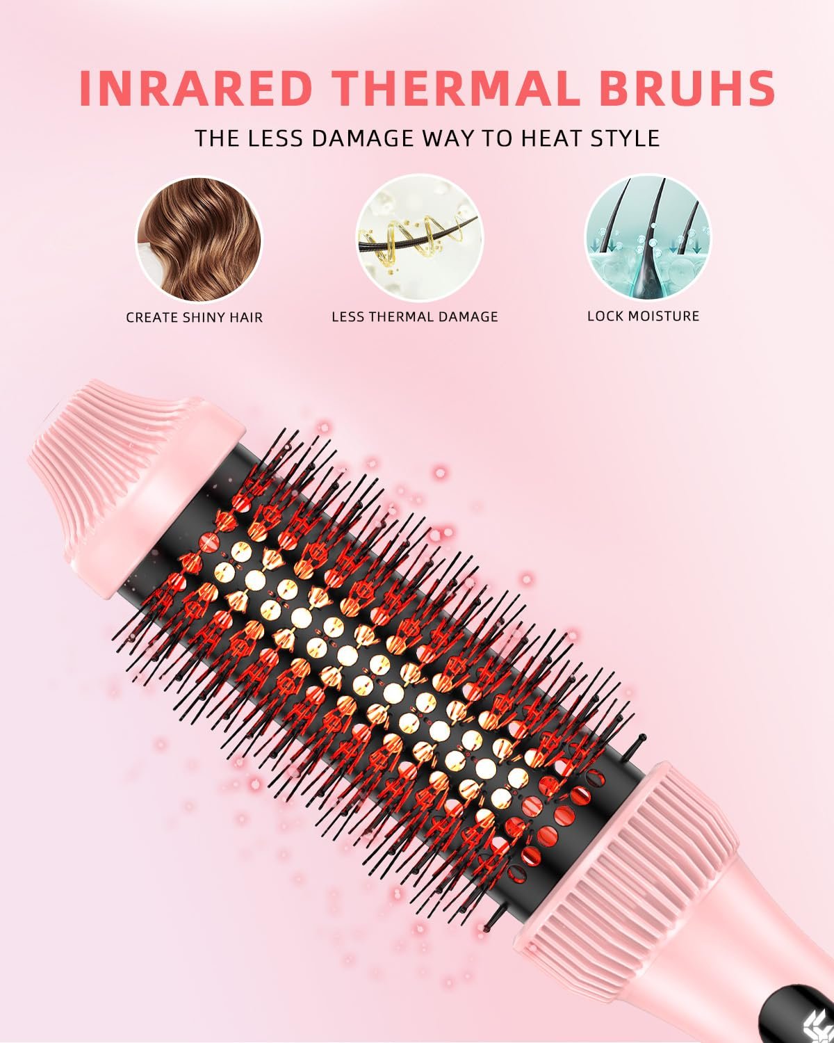 DORISILK Infrared Thermal Hair Brush for Sleek, Shiny Hair,1.5inch Thermal Round Brush for Blowout Look,Heated Round Brush for Curling and Straightening,Dual Voltage Hot Round Brush Travel Using - Image 4
