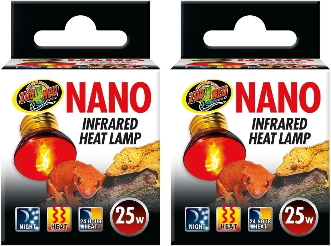Zoo Med (2 Pack) Nano Infrared Heat Lamp, 25 Watt