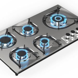 Propane Gas Cooktop 5 Burners, 36 inch Gas Stove Top, Nafewin Built-in Stainless Steel Gas Cooktop with Thermocouple Protection