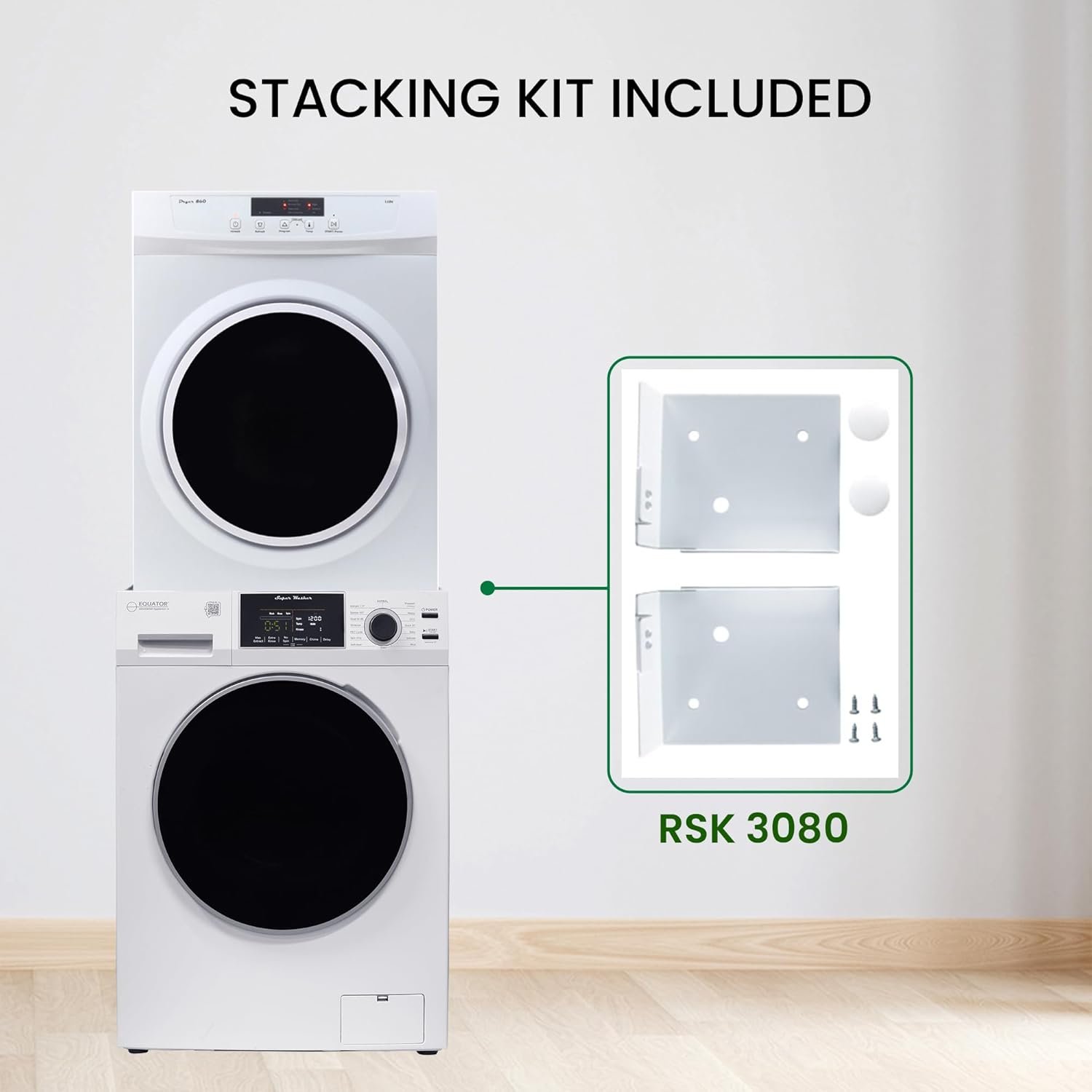 Equator Apartment Stackable 15 Lbs Washer 1.62cf 110V+Vented Dryer 3.5cf 110V - Image 8