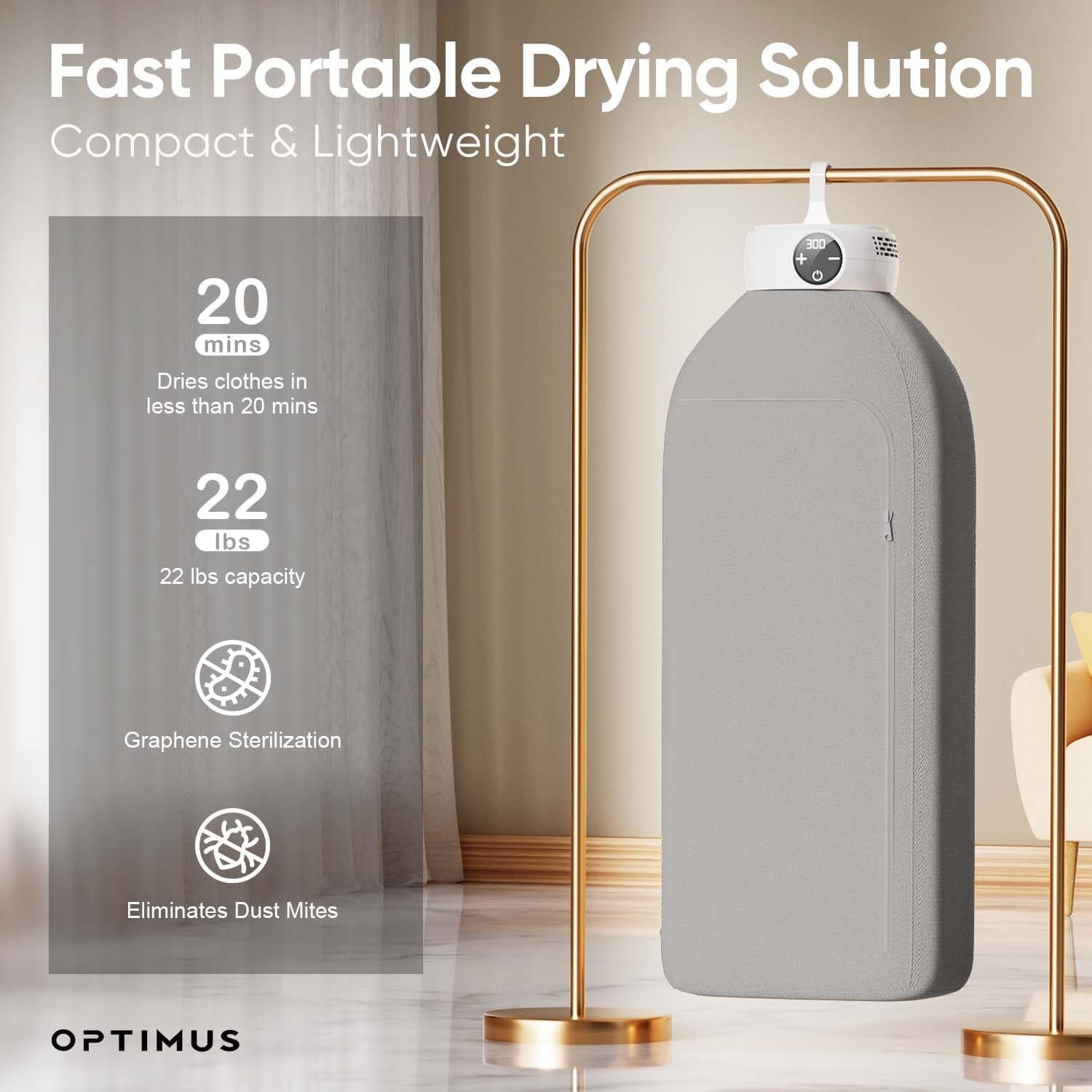 Smart Portable Clothes Dryer | Mini Dryer for Hotel, Apartment, RV, Travel - Premium Mini Dryer Machine for Light Clothes, Underwear, Baby Clothes - Quick Small Foldable Compact - Image 2