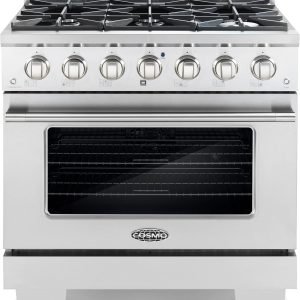 COSMO GRP366 36 in. Vista Collection 4.5 cu. ft. Gas Range, 6 Burners, Convection Oven, LED Light Panel in Modern Stainless Steel