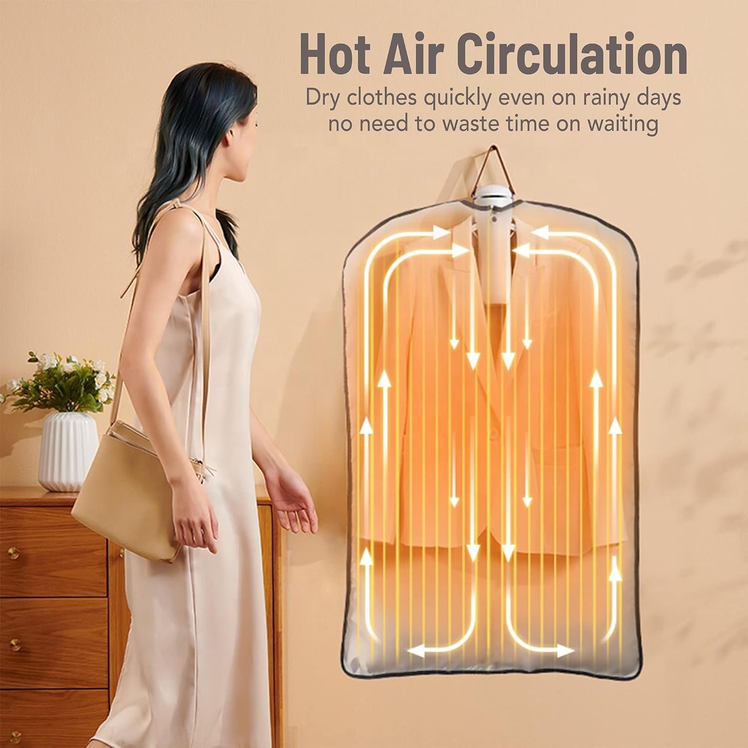 Electric Portable Dryer for Clothes - Mini Clothes Dryer with Shoe Drying Attachment, Foldable Drying Rack, Super-Quiet Motor, Timers Automatically Shutdown - Compact Travel Dryers - Image 6