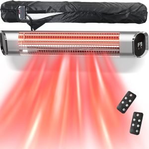 Outdoor Heater for Patio, 24H Timer, IP65 Waterproof, Infrared Electric Patio Heater,9 Levels Heating Touchscreen With Remote Electric heater,Restaurant Backyard,1500W