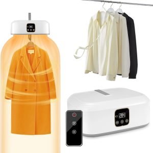 Portable Clothes Dryer,Foldableportable Dryer With Timer Function,Clothes Dryer For Travel,Apartment,Rv,Home,For All Kinds Of Light Clothing,Underwear,Baby Clothes And Socks,Mini Dryer With Drying Bag