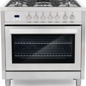 COSMO F965 36 in. Stellar Collection 3.8 cu. ft. Dual Fuel Range, 5 Sealed Burners, 8 Function Convection Oven in Stainless Steel