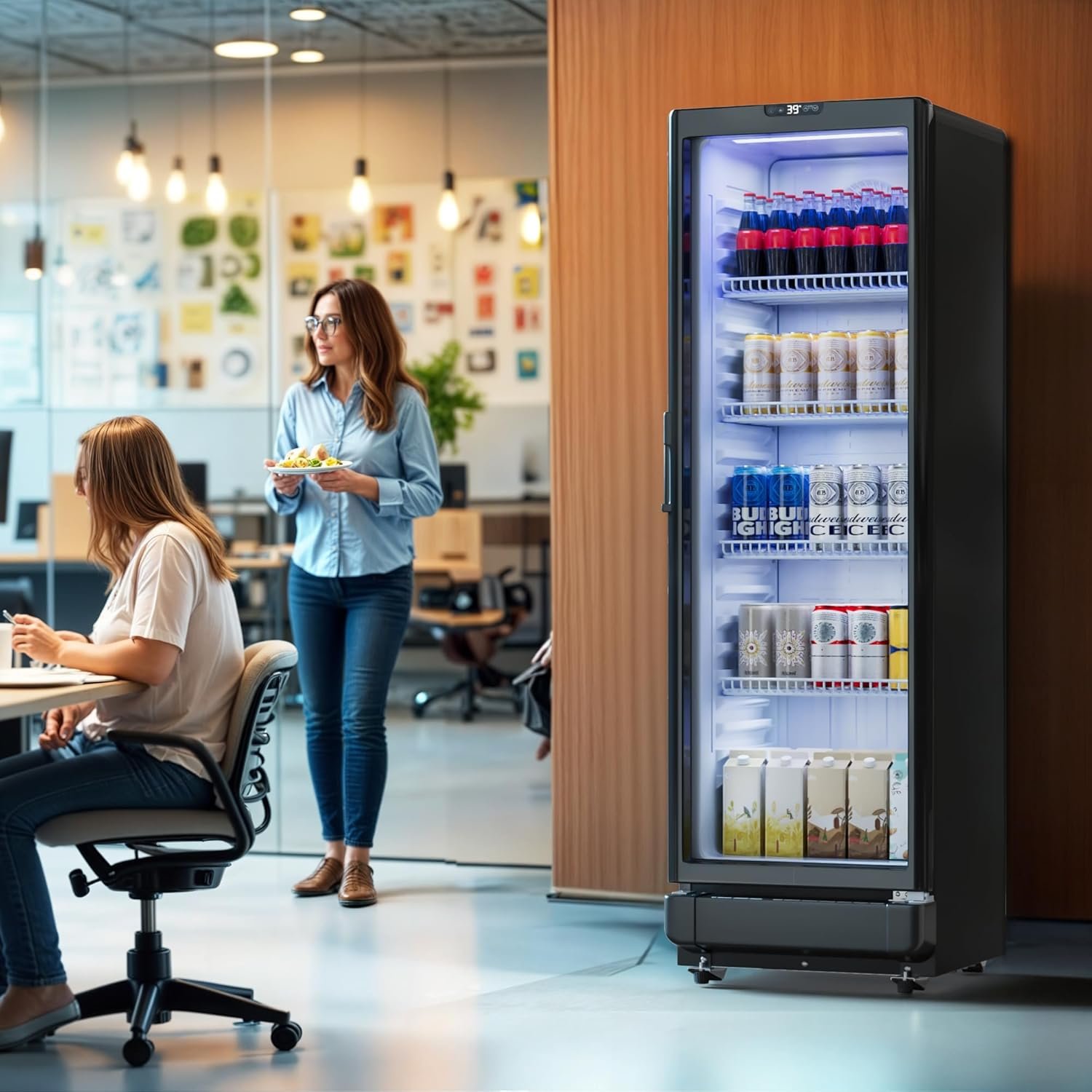 YITAHOME 8.5 CU.FT. Commercial Beverage Display Refrigerator with Single One Glass Door, Drink Beer Fridge Cooler for Office Garage Bar Gym with Locking, Led & 2 Keys - Image 9