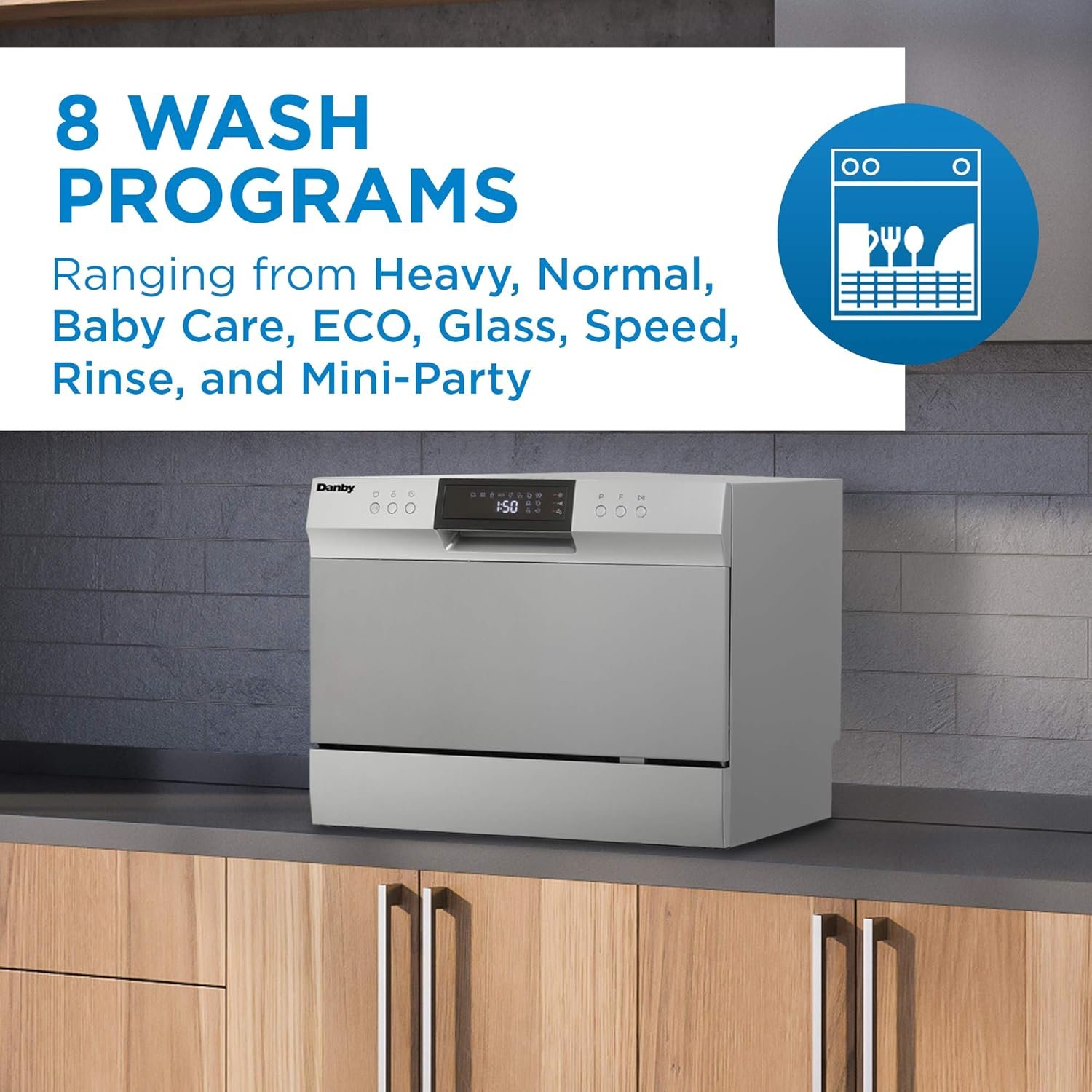 Danby DDW631SDB Countertop Dishwasher with 6 place Settings and Silverware Basket, LED Display, Energy Star - Image 13
