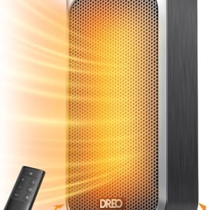 Dreo Space Heaters for Indoor Use, 1500W Electric Heater with Remote, PTC Ceramic Heater with Thermostat, 12H Timer, 70° Oscillation, Digital Display, Fast Safety Room Heater for Bedroom Office