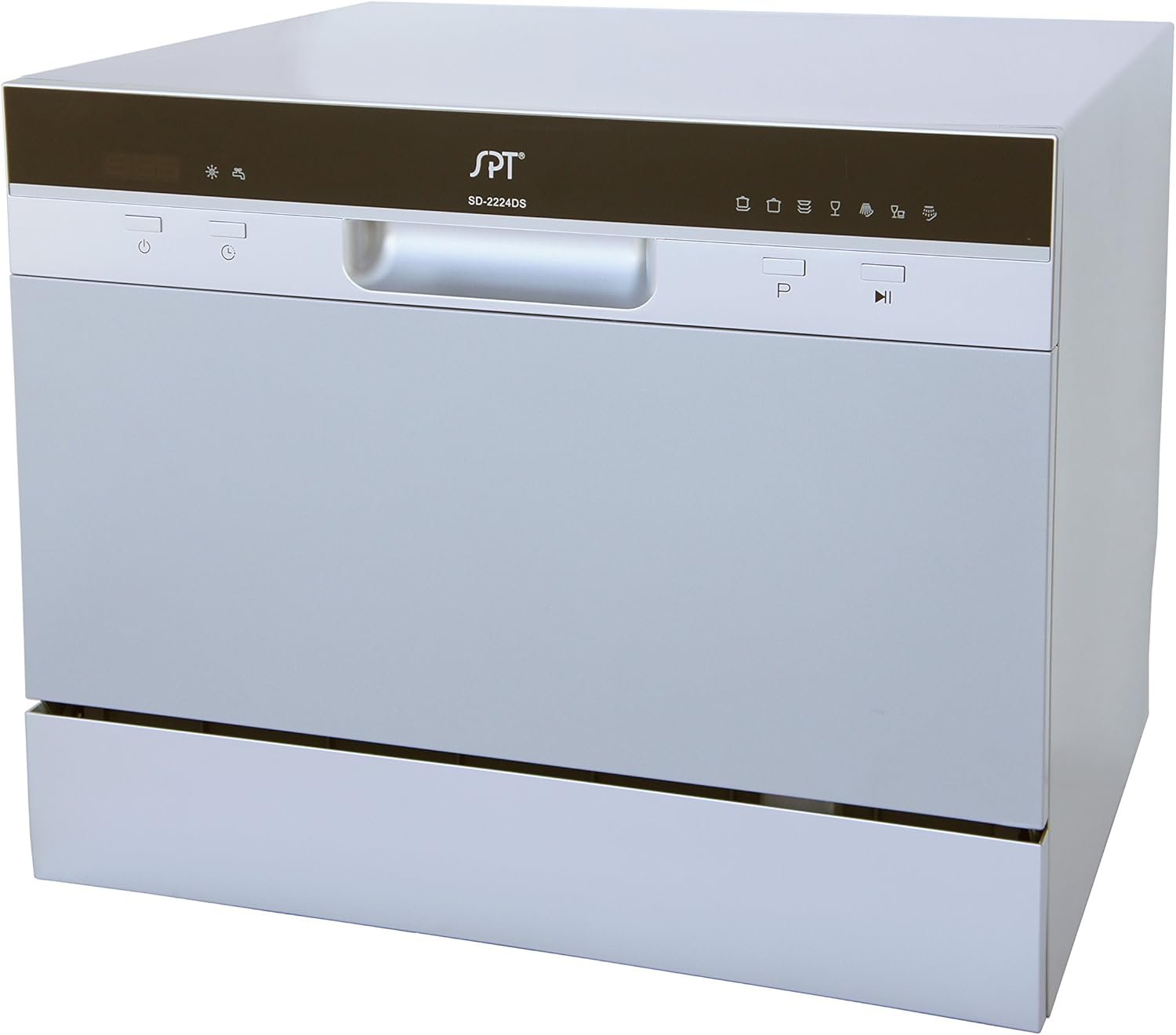 SPT SD-2224DS ENERGY STAR Compact Countertop Dishwasher with Delay Start - Portable Dishwasher with Stainless Steel Interior and 6 Place Settings Rack Silverware Basket, Silver - Image 2