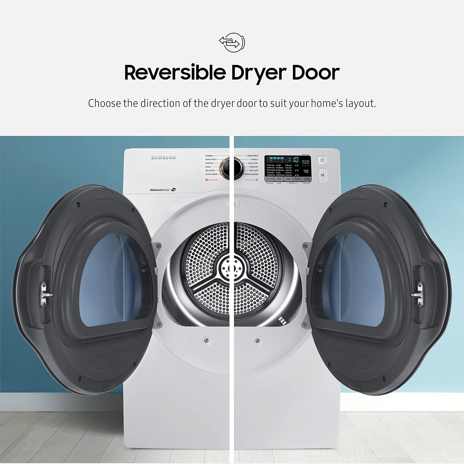 SAMSUNG 4.0 Cu Ft Heat Pump Dryer, Compact Clothes Drying Machine, Stackable for Small Spaces w/Sensor Dry, 12 Preset Cycles, 40 Minute Express Dry, DV22N6800HW/A2, White - Image 9