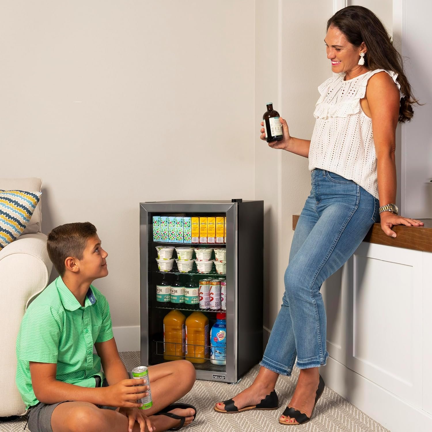 NewAir Beverage Refrigerator Cooler - 126 Cans Free Standing with Right Hinge Glass Door, Mini Fridge Beverage Organizer Perfect For Beer, Wine, Soda, And Cooler Drinks - Image 10
