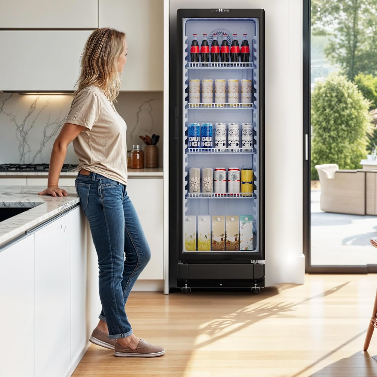 YITAHOME 8.5 CU.FT. Commercial Beverage Display Refrigerator with Single One Glass Door, Drink Beer Fridge Cooler for Office Garage Bar Gym with Locking, Led & 2 Keys - Image 7