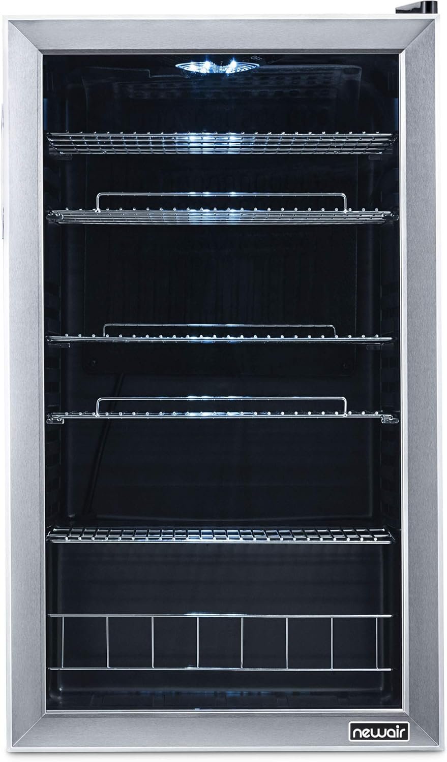NewAir Beverage Refrigerator Cooler - 126 Cans Free Standing with Right Hinge Glass Door, Mini Fridge Beverage Organizer Perfect For Beer, Wine, Soda, And Cooler Drinks - Image 14