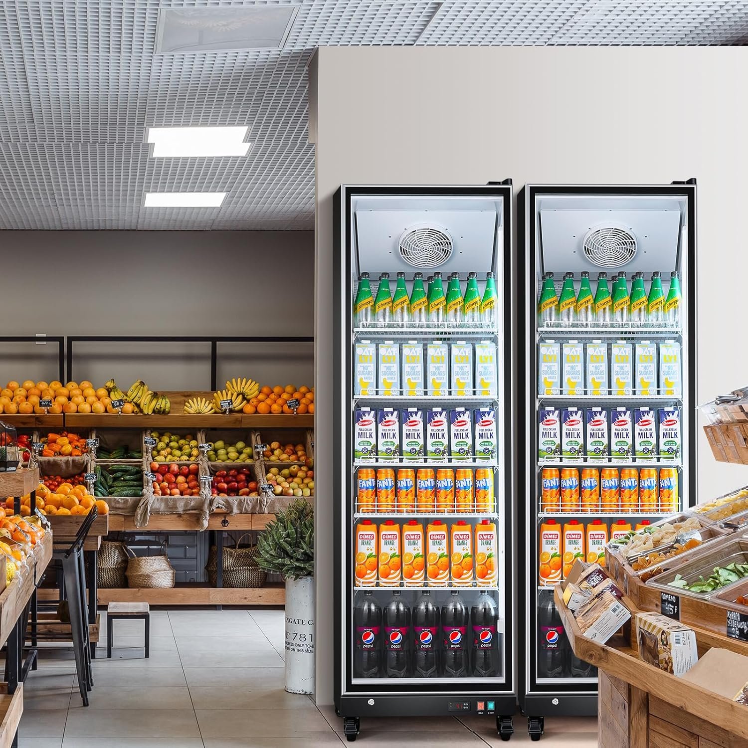 BODEGACOOLER Commercial Merchandiser Refrigerator,18.1Cu.Ft Commercial Display Refrigerator Glass Door,Upright Large Beverage Display Bar Cooler with Soft LED Light,Adjustable Shelves,Aluminum Door - Image 4