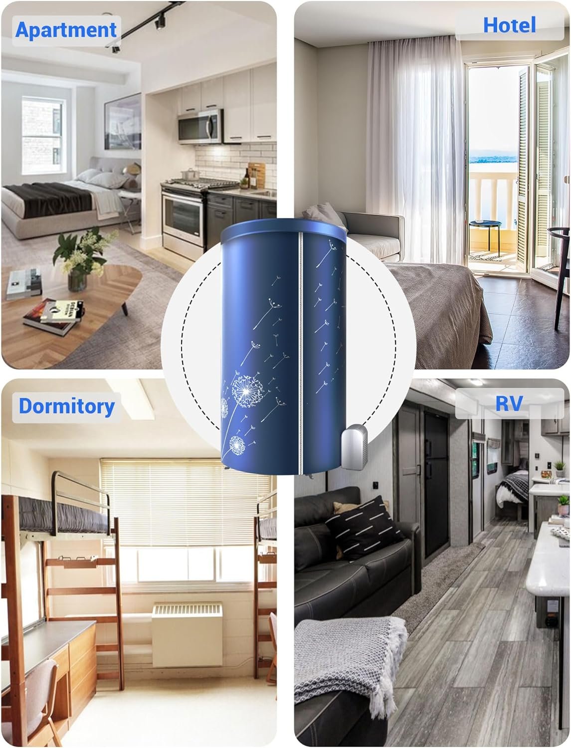 Portable Dryer, 46Inch -1000W Portable Clothes Dryer, Travel Portable Dryer Machine for Clothes with Timer, Mini Dryer for Apartment, Home, RVs - Image 3