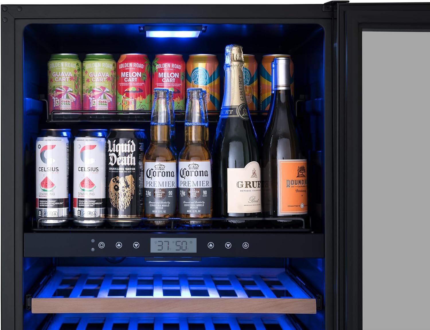 NewAir 24" Wine and Beverage Refrigerator, 24 Bottle and 100 Can Dual Zone Drink Cooler, Black Stainless Steel Built-in Beer and Wine Cooler Refrigerator for Kitchen Cabinet, Bar Cabinet, Home Office - Image 13
