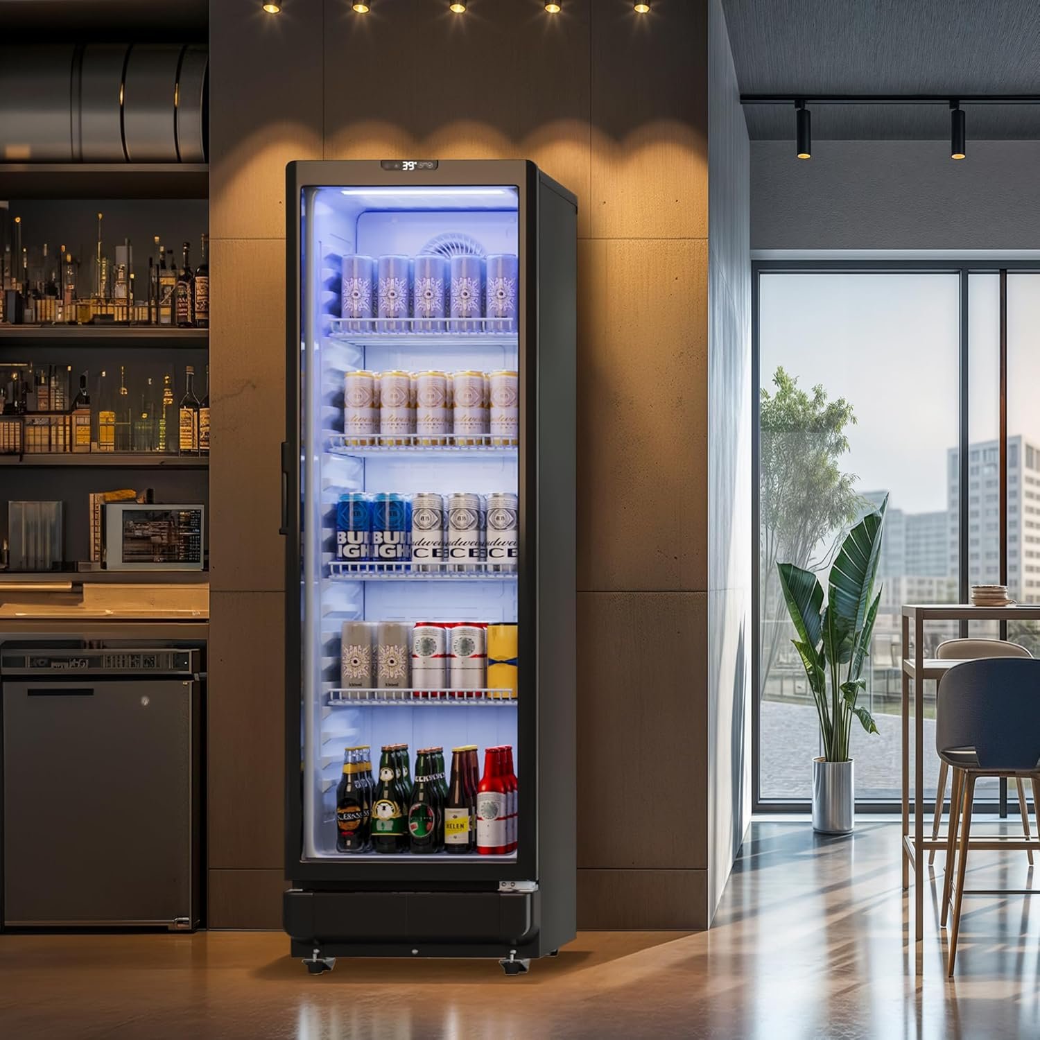YITAHOME 8.5 CU.FT. Commercial Beverage Display Refrigerator with Single One Glass Door, Drink Beer Fridge Cooler for Office Garage Bar Gym with Locking, Led & 2 Keys - Image 8