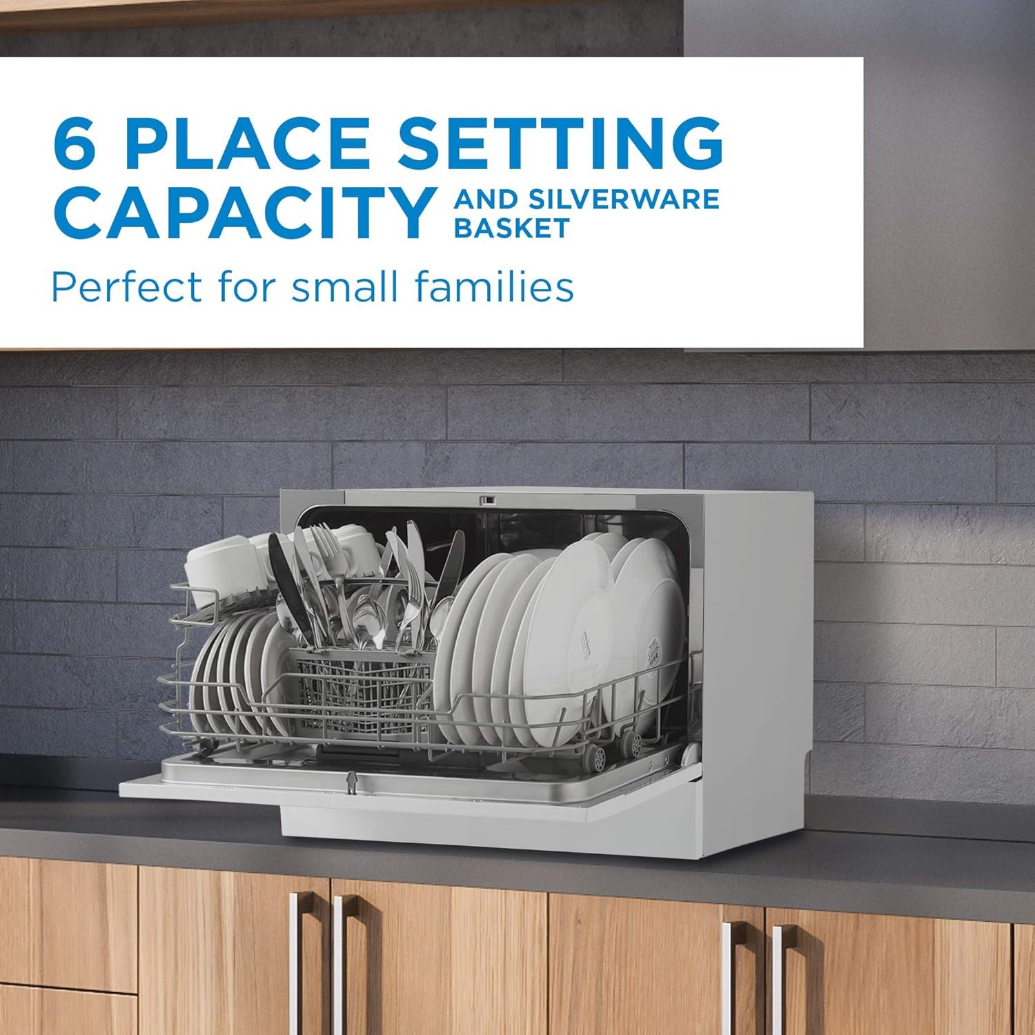 Danby DDW621WDB Countertop Dishwasher with 6 Place Settings, 6 Wash Cycles and Silverware Basket, Energy Star-Rated with Low Water Consumption and Quiet Operation, White - Image 3
