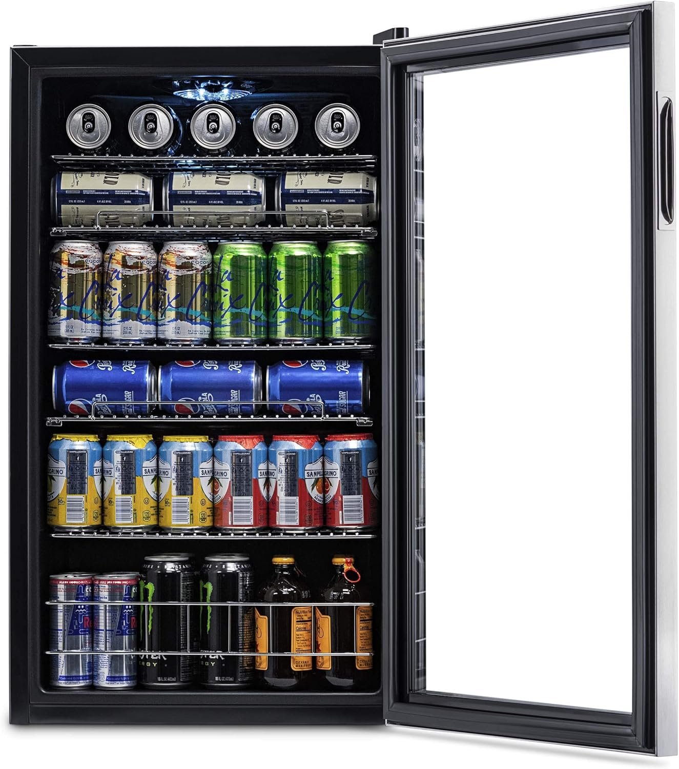NewAir Beverage Refrigerator Cooler - 126 Cans Free Standing with Right Hinge Glass Door, Mini Fridge Beverage Organizer Perfect For Beer, Wine, Soda, And Cooler Drinks - Image 12
