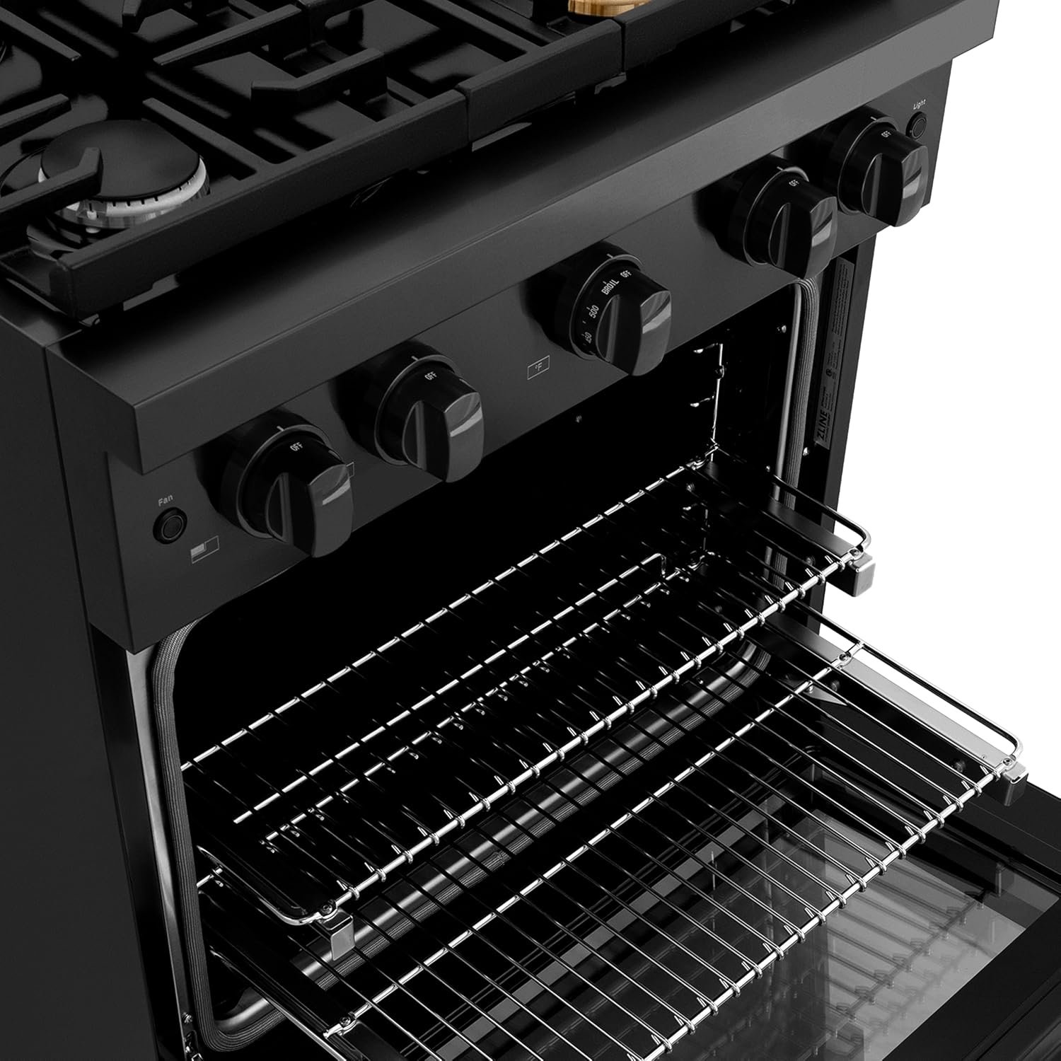 ZLINE 30 in. 4.2 cu. ft. Paramount Gas Range with 4 Burner Cooktop and Convection Gas Oven in Black Stainless Steel (SGRB-30) - Image 5