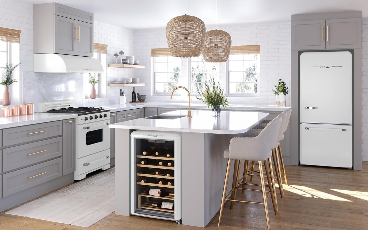 Unique Appliances UGP-30CR RH W Classic Retro, Electric Range Hood with 3 Fan Speeds and 2 LED Lights, 110-120 V, 30", Marshmallow White - Image 6