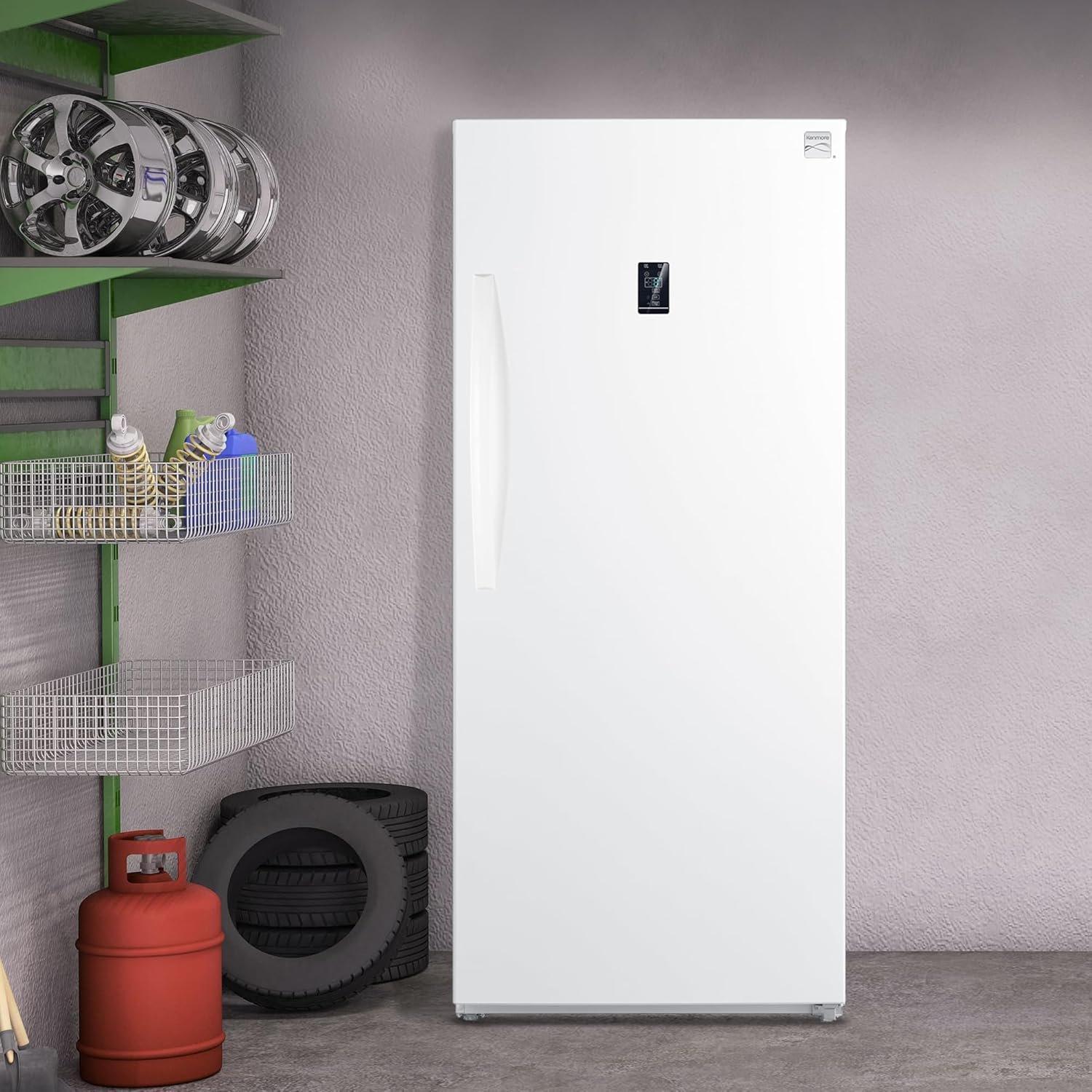 Kenmore 14 Cu. Ft. (390L) Convertible Upright Freezer/Refrigerator | Garage-Ready | Frost-Free | Digital Touch Controls | Quick Freeze | LED Interior Light | White | For Basement Garage Shed Cottage - Image 8
