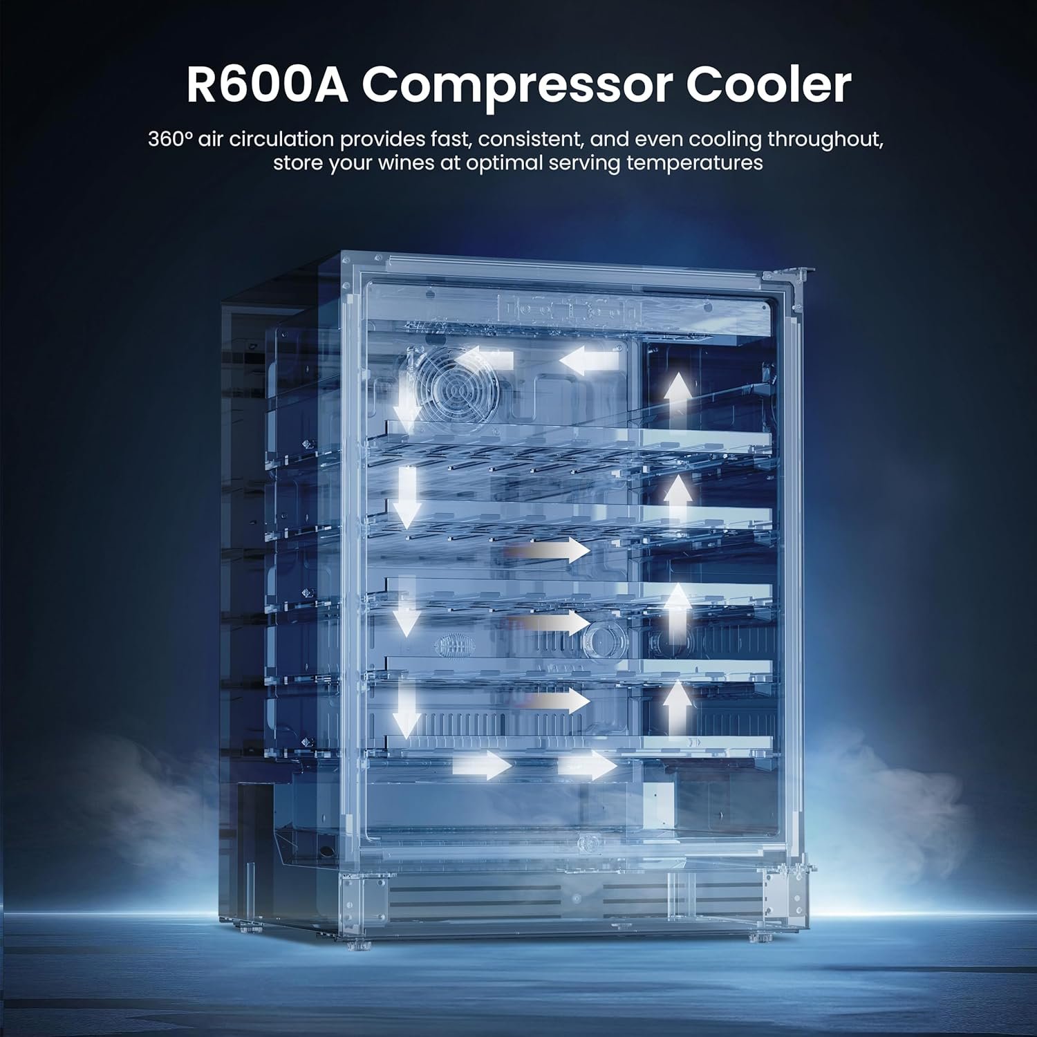 Yeego Beverage Refrigerator Cooler - 24 inch 140 Cans Mini Fridge with Glass Door with Lock, 34-54 ℉ Under Counter Refrigerator Built-in for Soda for Bar Bedroom Office - Image 5