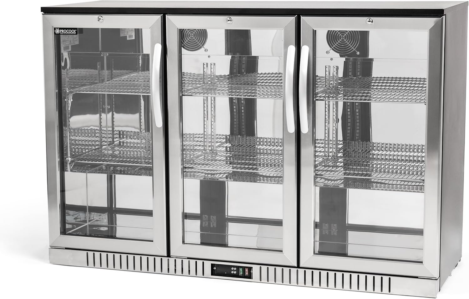 Procool Residential 2-door Glass Front Stainless Steel Back Bar Cooler; Undercounter 33" Height - Image 4