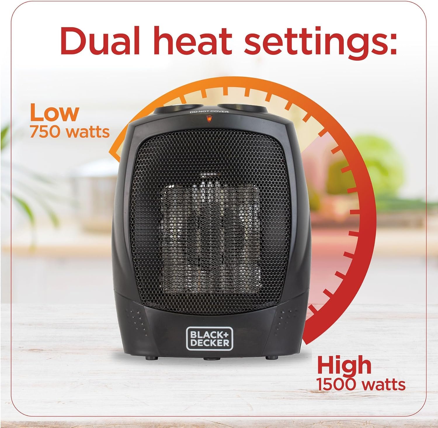BLACK+DECKER Portable Space Heater, Room Space Heater with Carry Handle for Easy Transport - Image 2