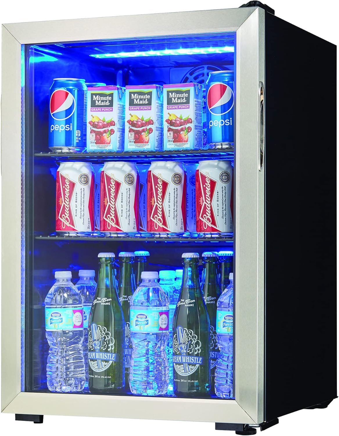 Danby DBC026A1BSSDB 95 Can Beverage Center, 2.6 Cu.Ft Refrigerator for Basement, Dining, Living Room, Drink Cooler Perfect for Beer, Pop, Water, Black/Stainless-Steel - Image 4