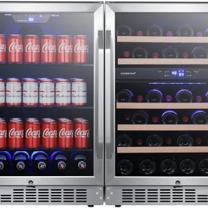 EdgeStar CWBV14246 48 Inch Wide 46 Bottle 142 Can Built-In Side-by-Side Wine and Beverage Center