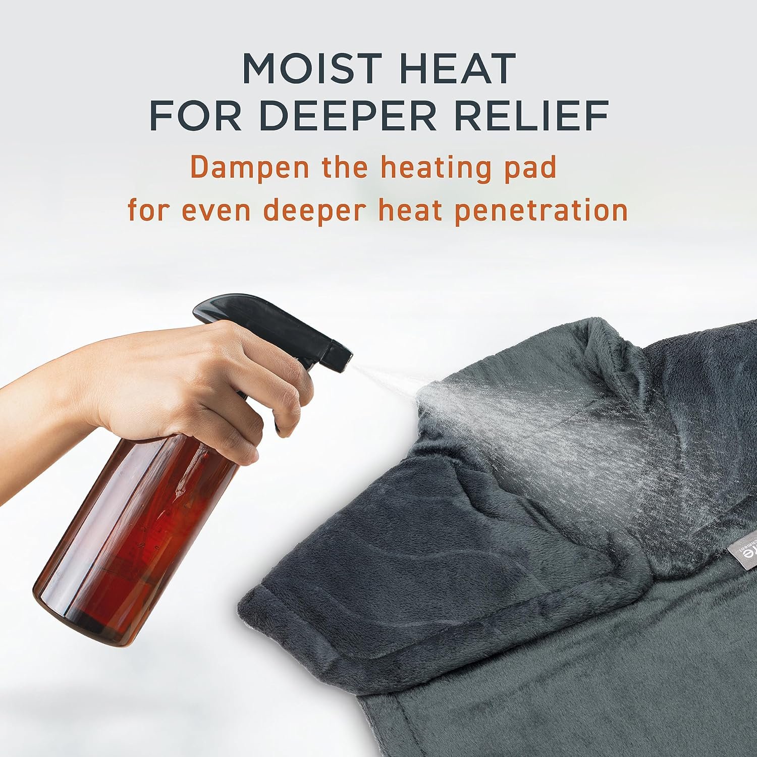 Pure Enrichment PureRelief Pro Far Infrared Back & Neck Heating Pad - Deeper Muscle Relief for Back, Neck, & Shoulder Pain in Athletes, 4 Heat Settings, Dry/Moist Heat, 31.5” x 24” (Iron Gray) - Image 5