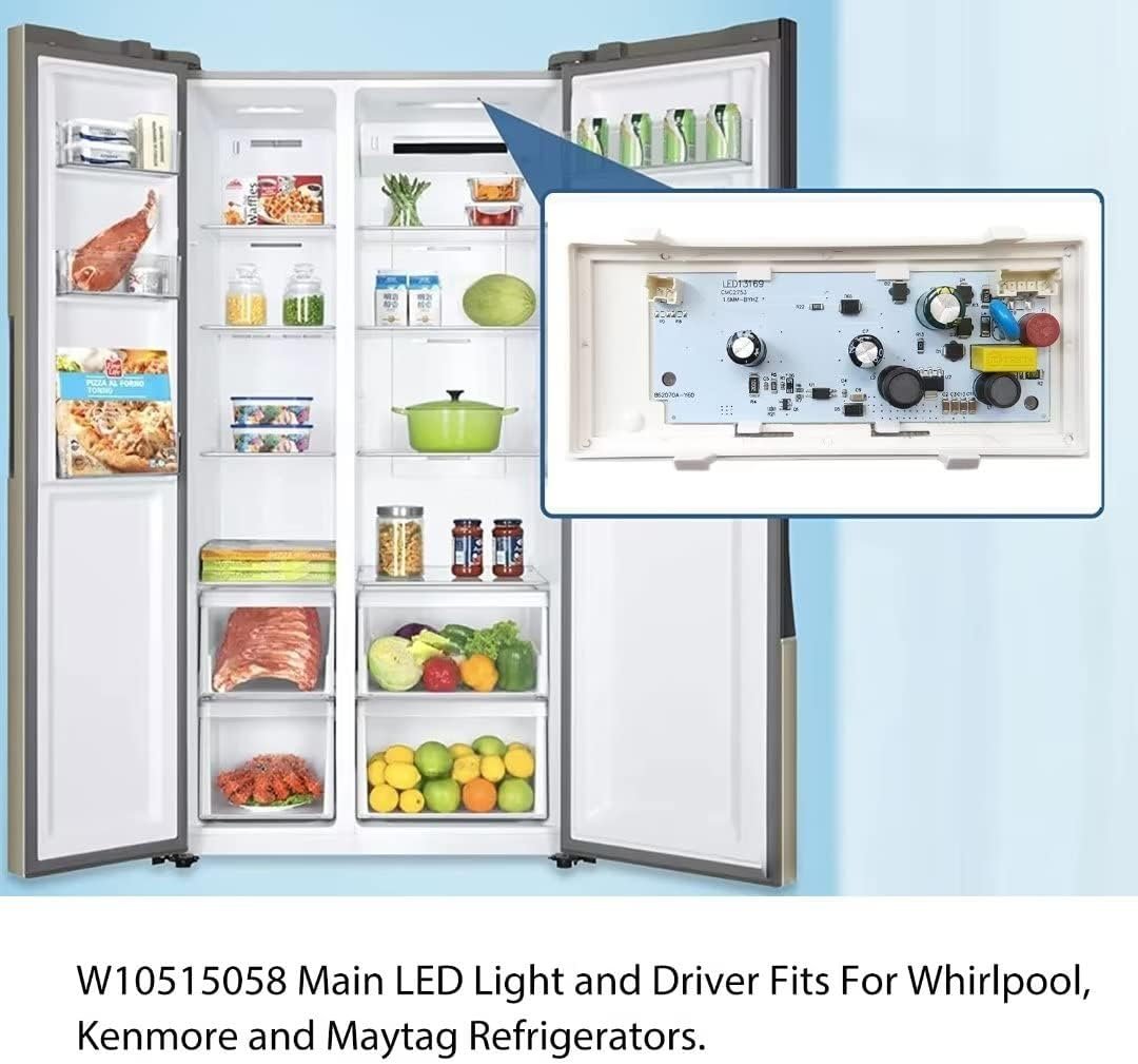 2024 Upgrade WPW10515058 (AP6022534) Replaces W10515058 3021142 PS11755867 Refrigerator Freezer Led Light for WRS325FDAW04 Refrigerator Side-by-Side W/Dispenser - Image 4
