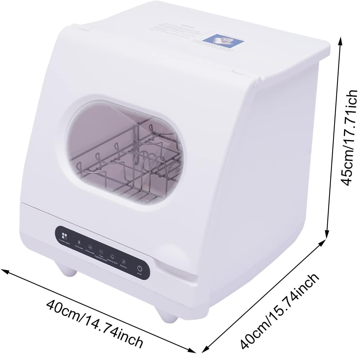 Portable Dishwasher Countertop, 1200W 110V Countertop Dishwasher Compact Dish Washing 5 Washing Programs Display with 4-5L Built-in Water Tank, Mini Dishwasher for RVs (White) - Image 7