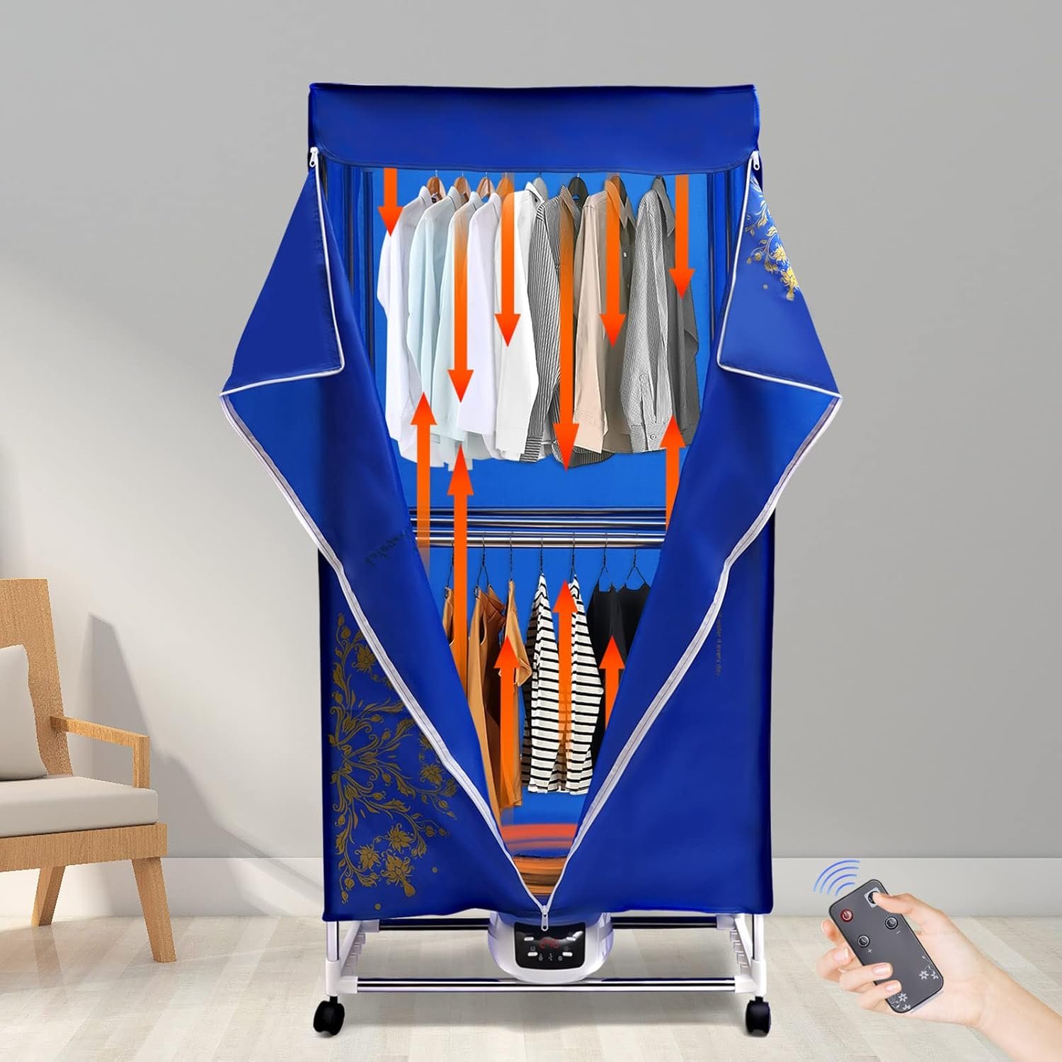 Clothes Dryer,Portable Travel Clothes Dryer Machine 110V Electric Travel Clothes Dryer 5-Layer Heating Folding Dryer Machine Travel With Remote Control for Home, Apartment,Camping,Dormitory - Image 2